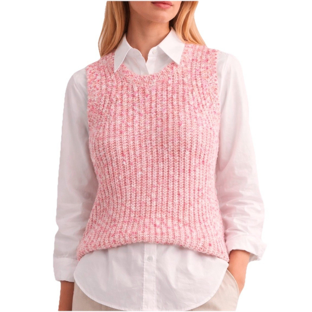 NWT Splendid Knit Sweater Vest Tank Size:M Pink MSRP:$128 Cotton Blend